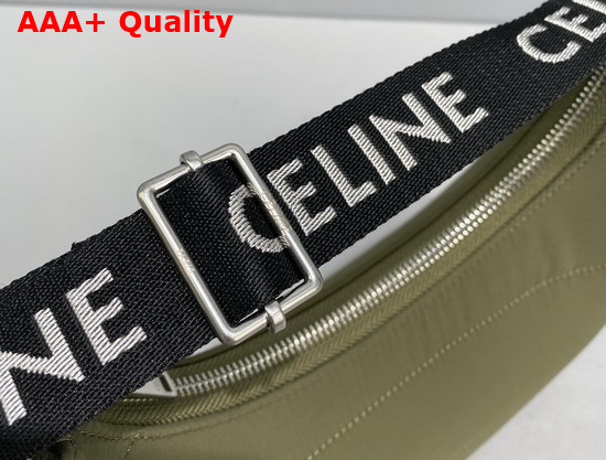 Celine Medium Ava Bag with Celine Strap in Quilted Nylon Khaki Replica