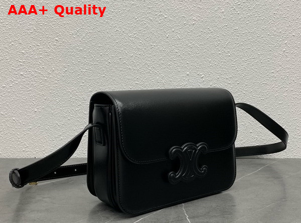 Celine Medium Bag Cuir Triomphe in Black Natural Calfskin Replica