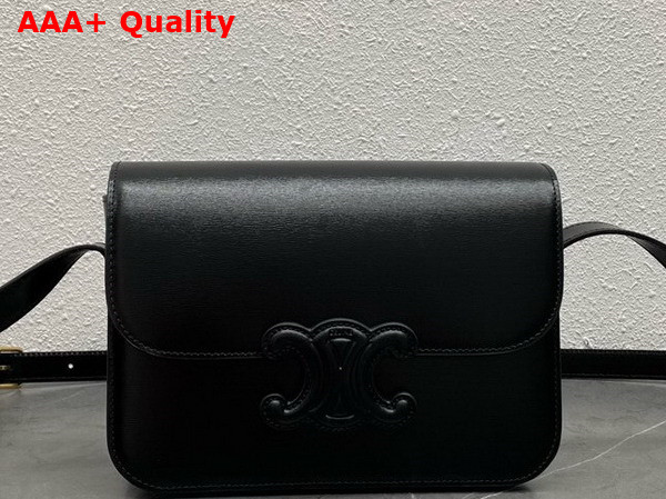 Celine Medium Bag Cuir Triomphe in Black Natural Calfskin Replica