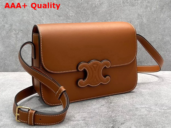 Celine Medium Bag Cuir Triomphe in Natural Calfskin Tan Replica