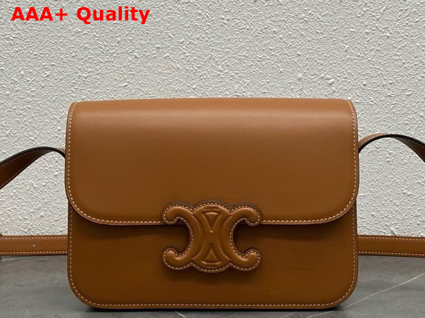 Celine Medium Bag Cuir Triomphe in Tan Natural Calfskin Replica