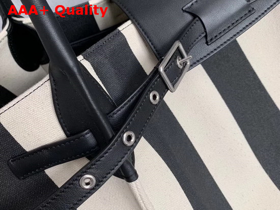Celine Medium Big Bag in Large Striped Textile Black and White Replica