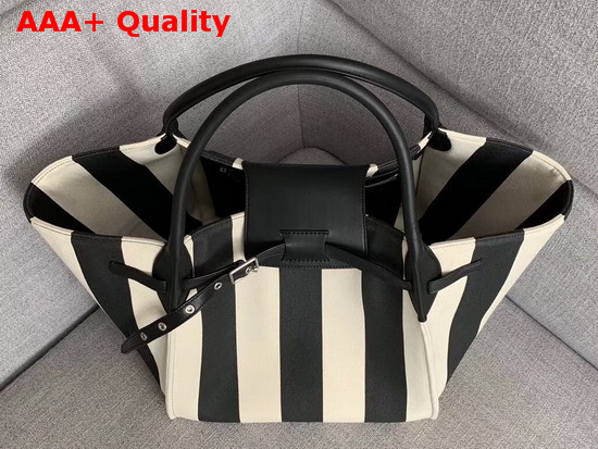 Celine Medium Big Bag in Large Striped Textile Black and White Replica