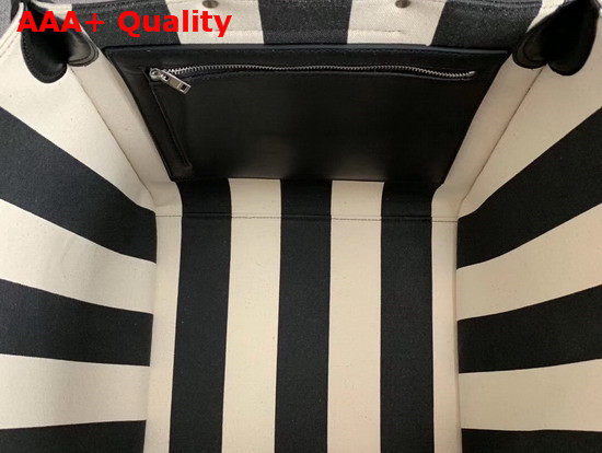 Celine Medium Big Bag in Large Striped Textile Black and White Replica