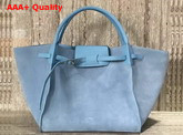 Celine Medium Big Bag in Medium Blue Suede Calfskin Replica