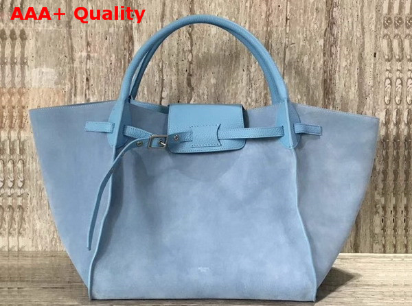 Celine Medium Big Bag in Medium Blue Suede Calfskin Replica