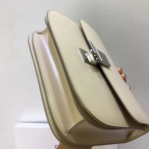 Celine Medium Box Bag Beige Box Calfskin Silver Hardware For Sale