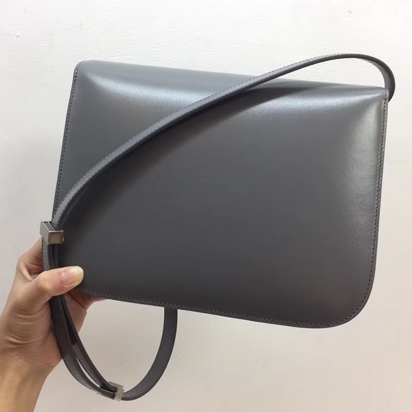 Celine Medium Box Bag Grey Box Calfskin Silver Hardware For Sale