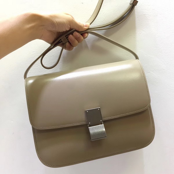 Celine Medium Box Bag Light Grey Box Calfskin Silver Hardware For Sale