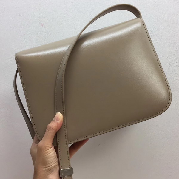 Celine Medium Box Bag Light Grey Box Calfskin Silver Hardware For Sale