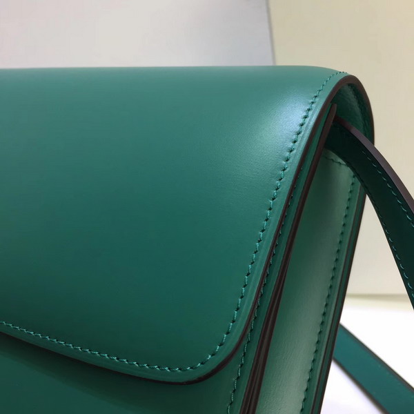 Celine Medium Box Bag Turquoise Box Calfskin Silver Hardware For Sale