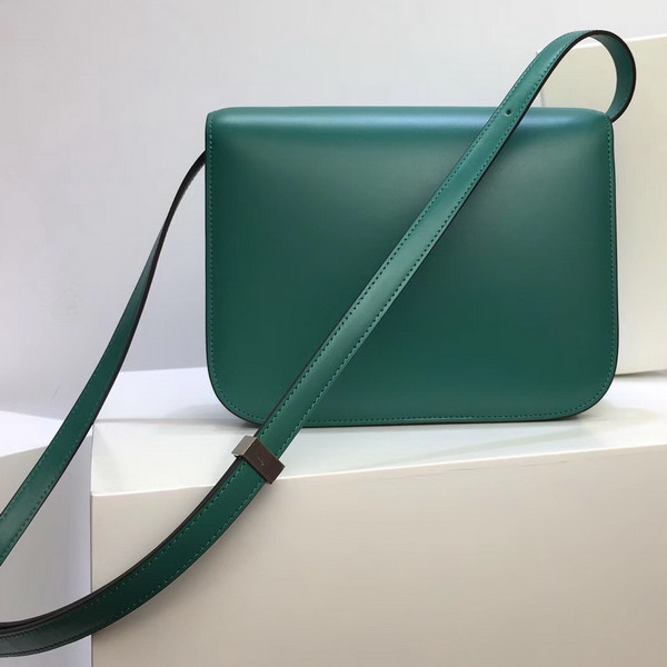 Celine Medium Box Bag Turquoise Box Calfskin Silver Hardware For Sale