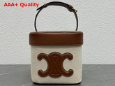 Celine Medium Box Cuir Triomphe in Textile and Calfskin Natural Tan Replica