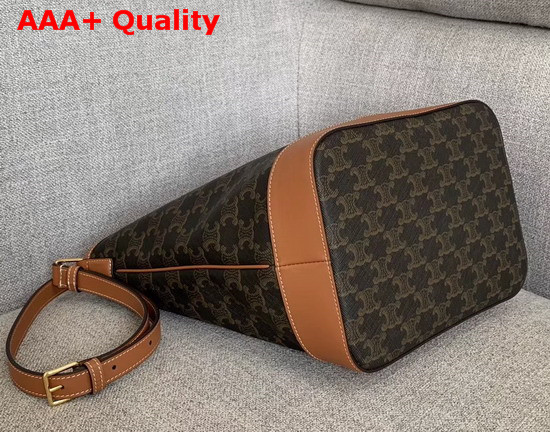 Celine Medium Bucket in Triomphe Canvas Replica