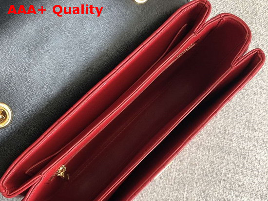 Celine Medium C Bag in Bicolour Quilted Calfskin Red and Black Replica