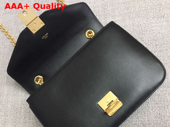 Celine Medium C Bag in Black Shiny Calfskin Replica