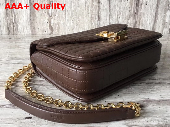 Celine Medium C Bag in Brown Quilted Calfskin Replica