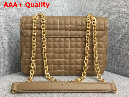 Celine Medium C Bag in Light Camel Quilted Calfskin Replica