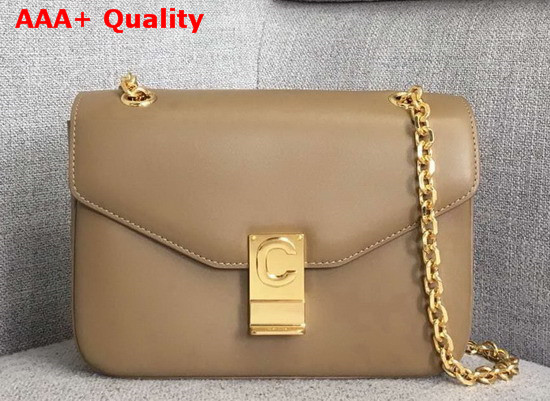 Celine Medium C Bag in Light Camel Shiny Calfskin Replica