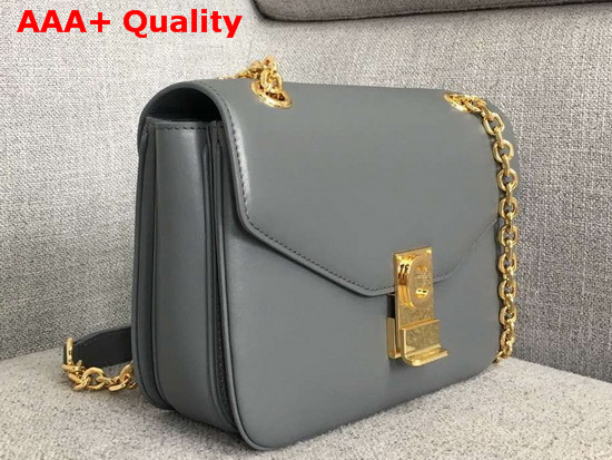 Celine Medium C Bag in Medium Grey Shiny Calfskin Replica