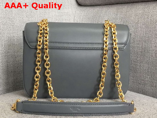 Celine Medium C Bag in Medium Grey Shiny Calfskin Replica