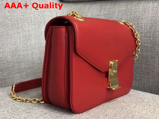 Celine Medium C Bag in Red Shiny Calfskin Replica