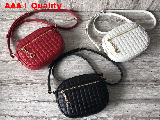 Celine Medium C Charm Bag in Black Quilted Calfskin Replica