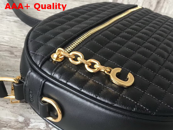 Celine Medium C Charm Bag in Black Quilted Calfskin Replica