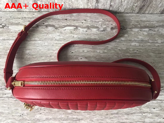 Celine Medium C Charm Bag in Red Quilted Calfskin Replica
