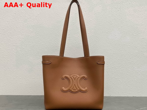 Celine Medium Cabas Anais Cuir Triomphe in Grained Calfskin Tan Replica