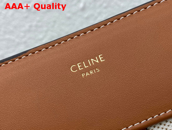 Celine Medium Cabas De France Bag in Textile and Calfskin Natural Tan Replica