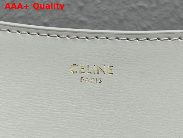 Celine Medium Celine Croque Bag in Arctic White Shiny Calfskin Replica