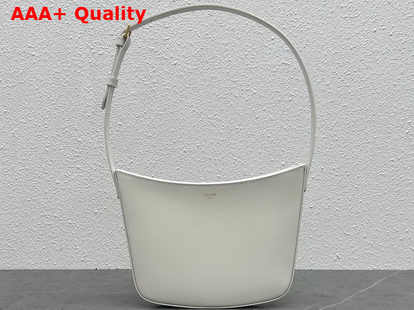 Celine Medium Celine Croque Bag in Arctic White Shiny Calfskin Replica