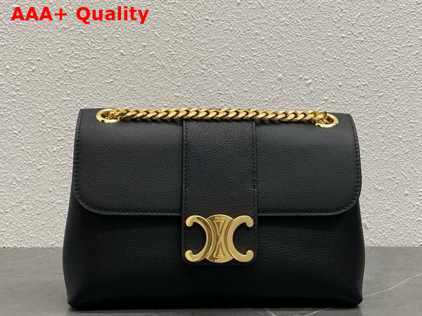 Celine Medium Celine Victoire Bag in Black Supple Calfskin Replica