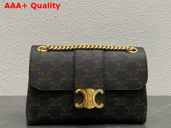 Celine Medium Celine Victoire Bag in Triomphe Canvas Tan Replica