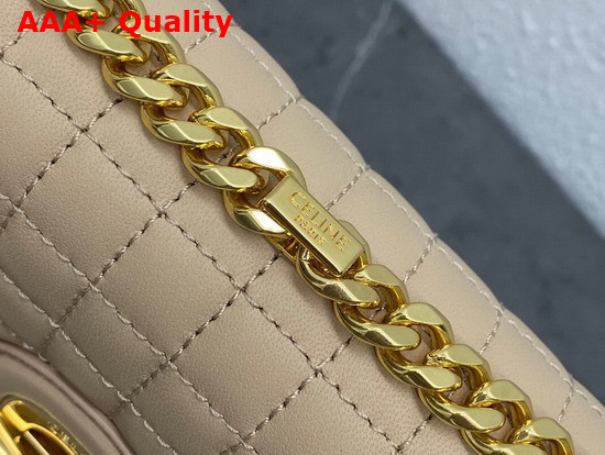 Celine Medium Chain Sulky Bag in Beige Quilted Lambskin Replica