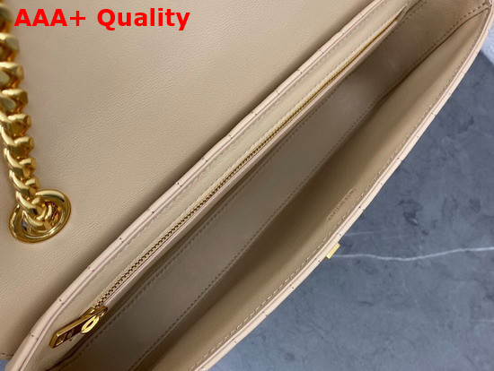 Celine Medium Chain Sulky Bag in Beige Quilted Lambskin Replica