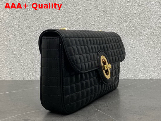 Celine Medium Chain Sulky Bag in Black Quilted Lambskin Replica