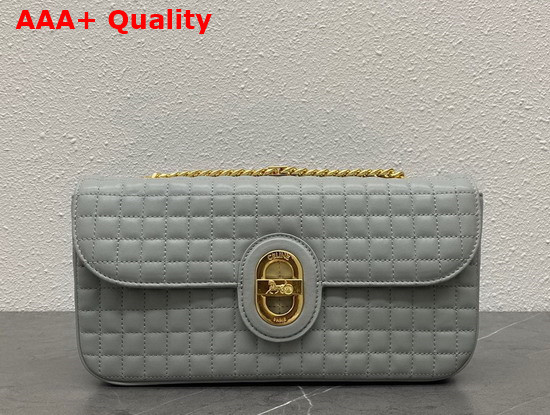 Celine Medium Chain Sulky Bag in Mineral Quilted Lambskin Replica