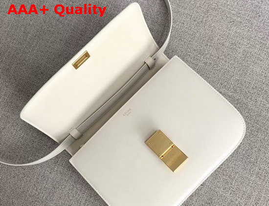 Celine Medium Classic Bag in White Box Calfskin Replica