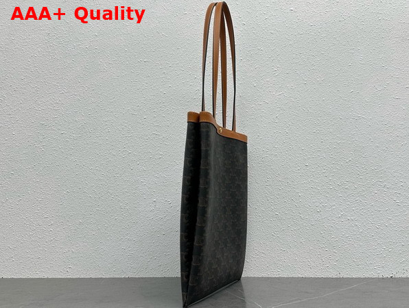 Celine Medium Flat Shopper in Triomphe Canvas Miel Replica