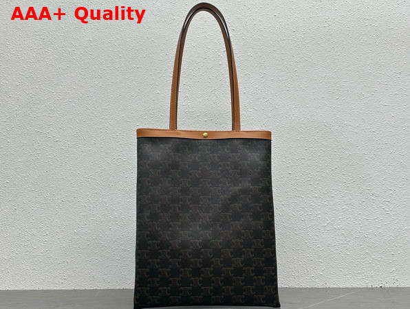 Celine Medium Flat Shopper in Triomphe Canvas Miel Replica