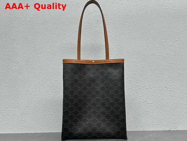 Celine Medium Flat Shopper in Triomphe Canvas Miel Replica