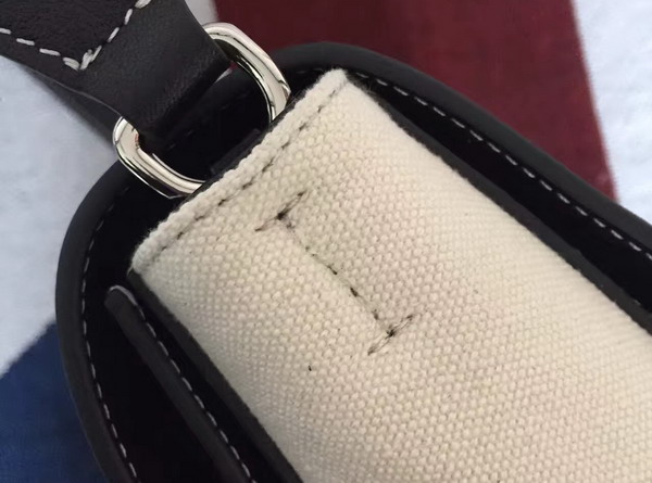 Celine Medium Frame Shoulder Bag in Black and White Shiny Smooth Calfskin and Textile for Sale