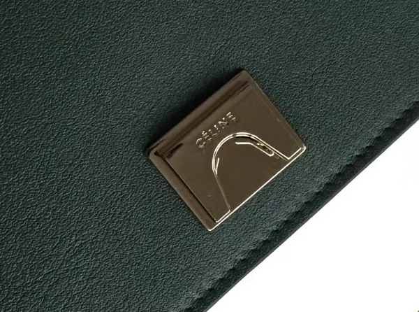 Celine Medium Frame Shoulder Bag in Dark Green and Mineral Shiny Smooth Calfskin for Sale