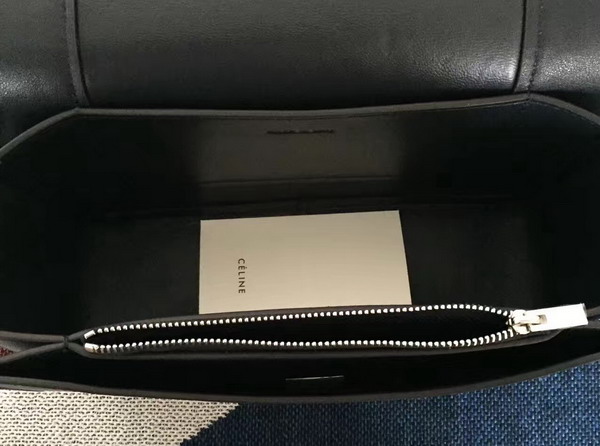 Celine Medium Frame Shoulder Bag in Navy and Black Shiny Smooth Calfskin for Sale