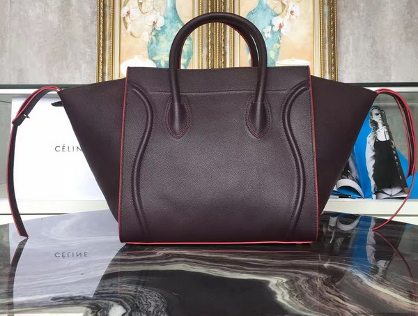 Celine Medium Luggage Phantom Handbag in Bordeaux Grained Calfskin for Sale
