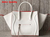 Celine Medium Luggage Phantom Handbag in White Grained Calfskin Replica