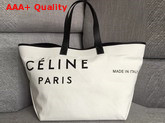 Celine Medium Made in Tote in Textile White and Black Replica