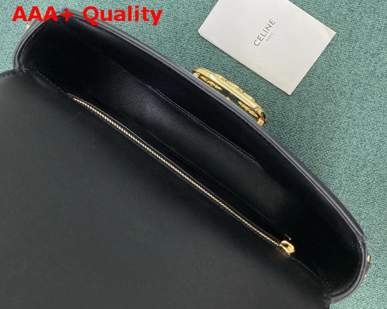 Celine Medium Maillon Triomphe Bag in Black Natural Calfskin Replica